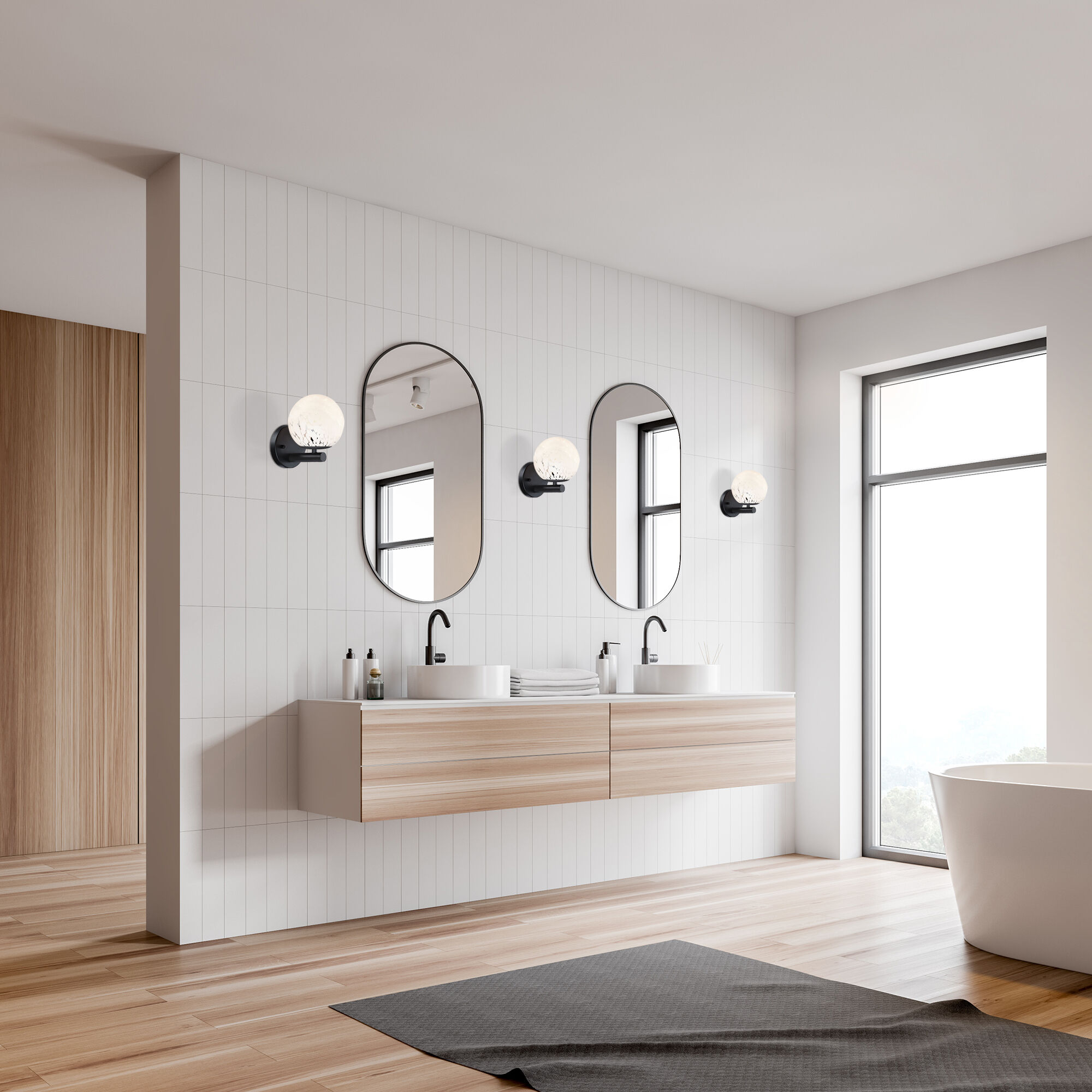 Crown Heights 1 Light 6 inch Matte Black Wall Sconce Wall Light in White